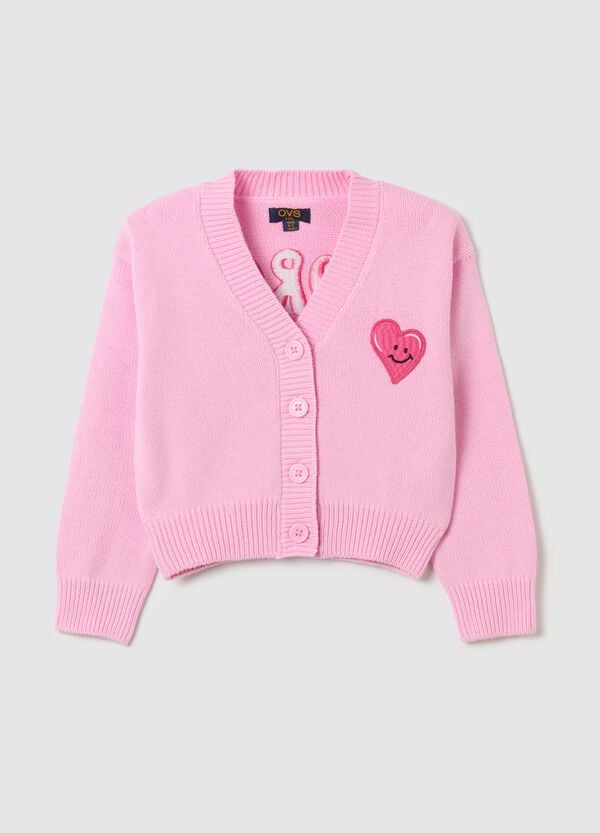 Ovs Cardigan con scollo a V e ricamo "More Love"
