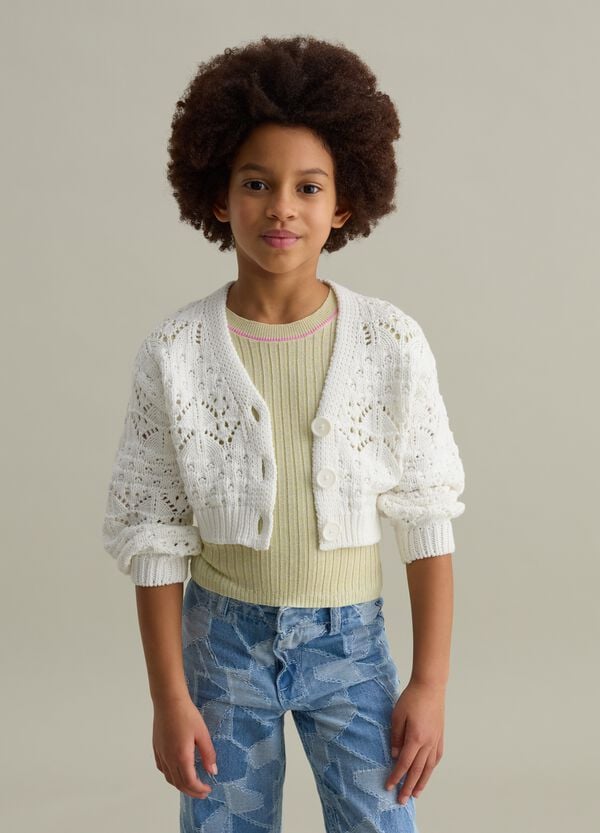 Ovs Cardigan con scollo a V lavorazione traforata