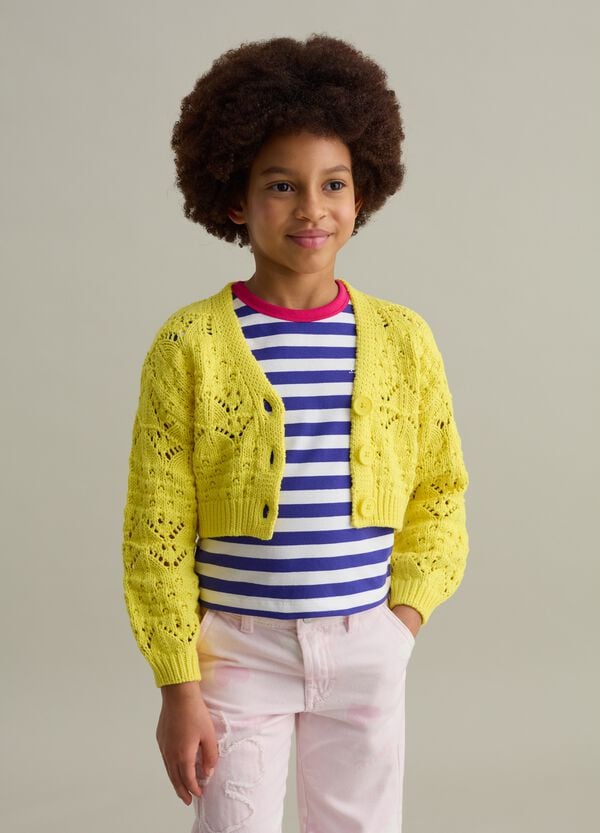 Ovs Cardigan con scollo a V lavorazione traforata