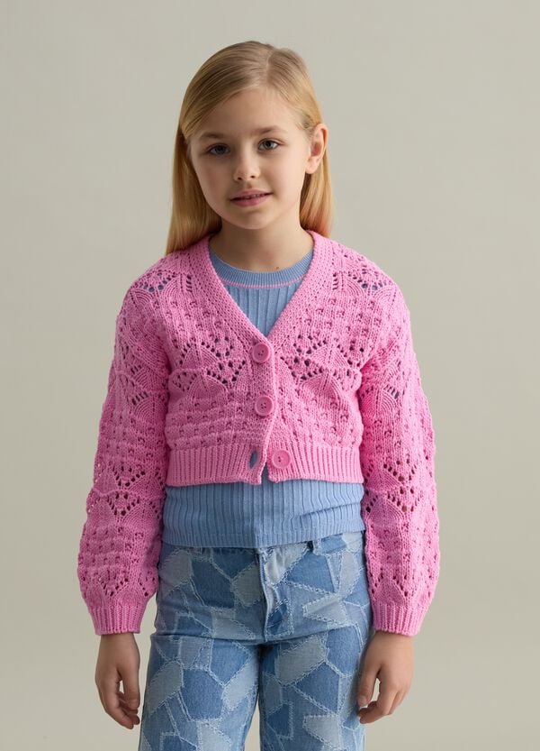 Ovs Cardigan con scollo a V lavorazione traforata