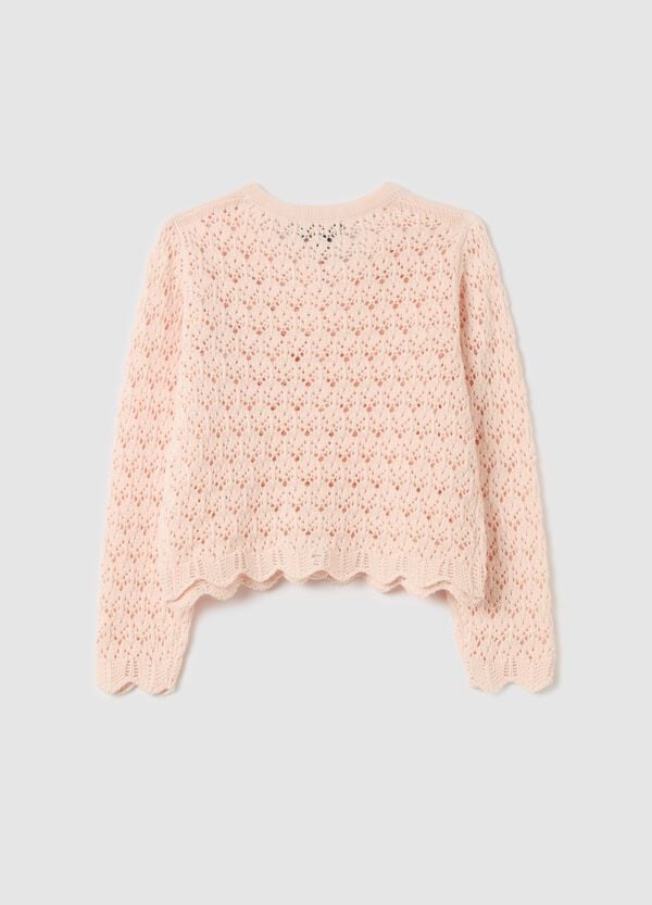 Ovs Cardigan Con Trama Traforata E Fiori Crochet