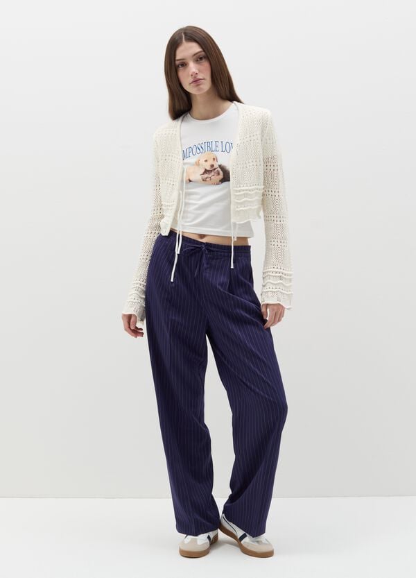 Ovs Cardigan Crochet Con Laccetti