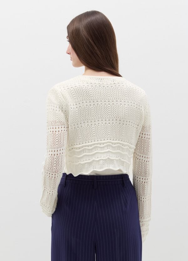 Ovs Cardigan Crochet Con Laccetti