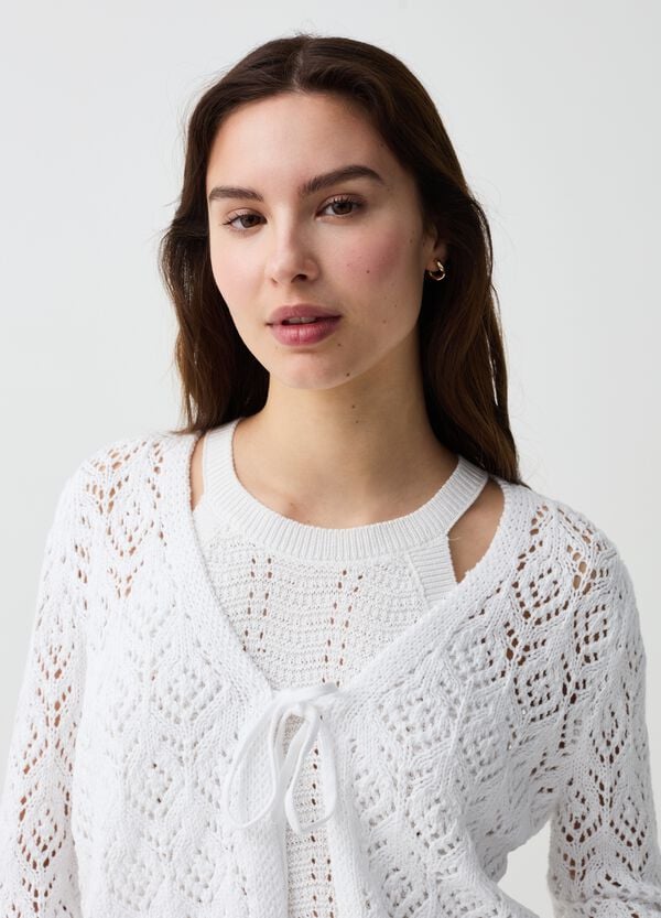 Ovs Cardigan Crochet Con Laccetto