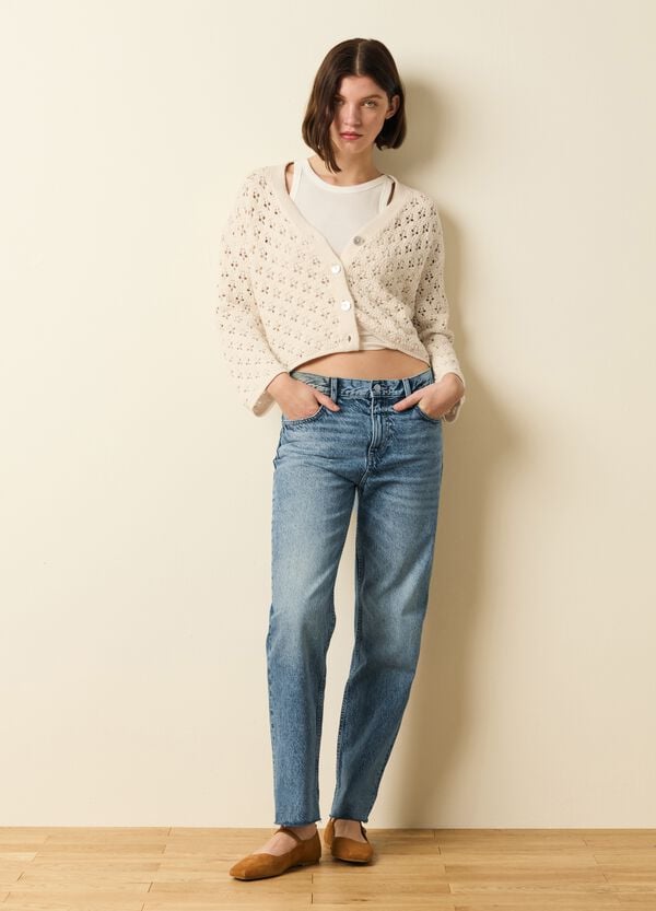 Ovs Cardigan Crochet Con Scollo A V