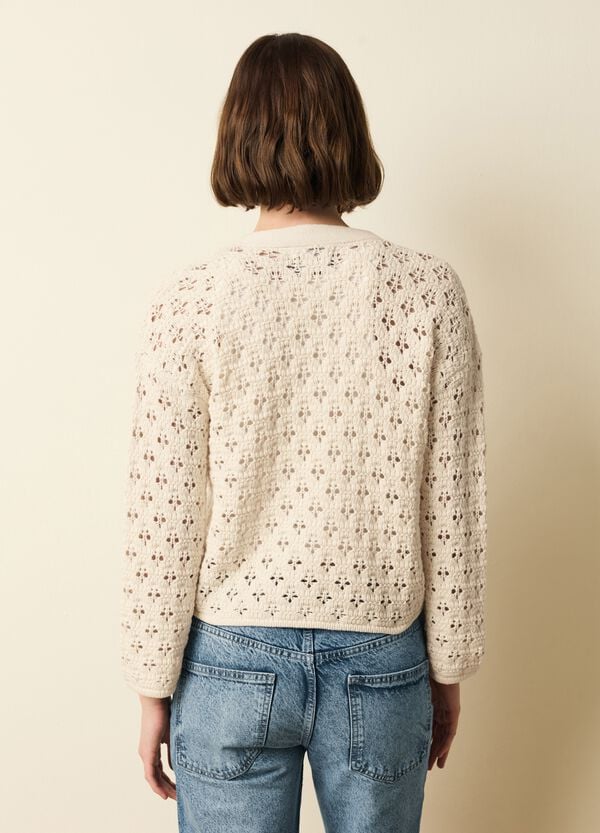 Ovs Cardigan Crochet Con Scollo A V