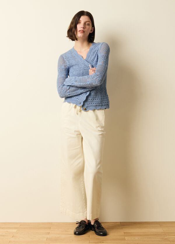 Ovs Cardigan Crochet Con Scollo A V