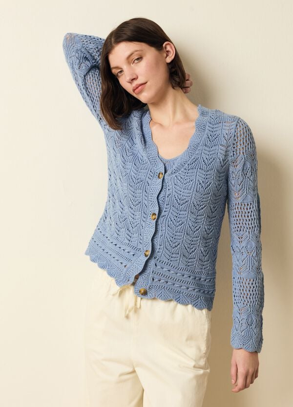 Ovs Cardigan Crochet Con Scollo A V