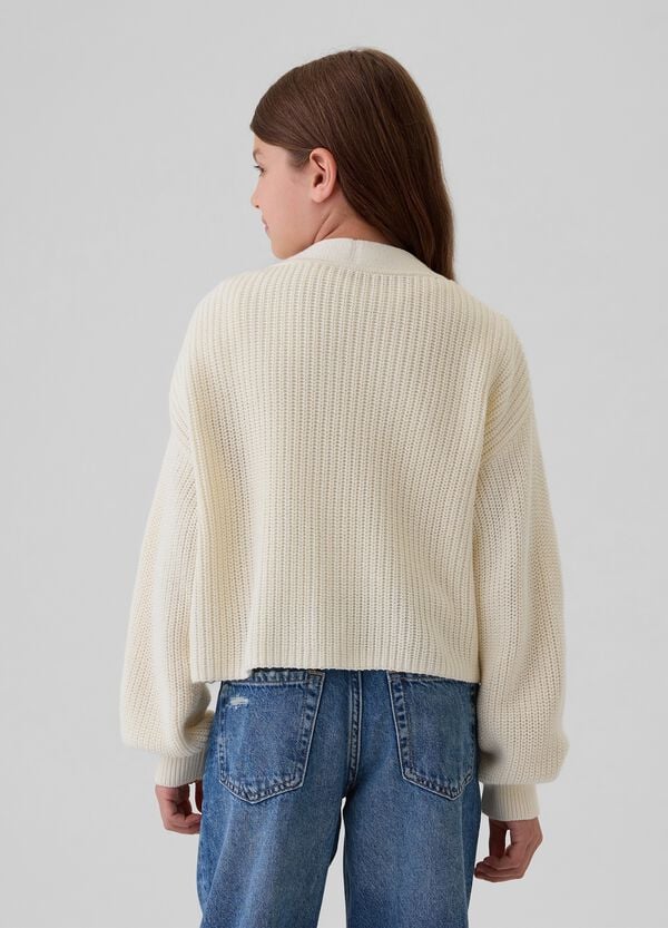 Ovs Cardigan Crop A Coste Inglesi