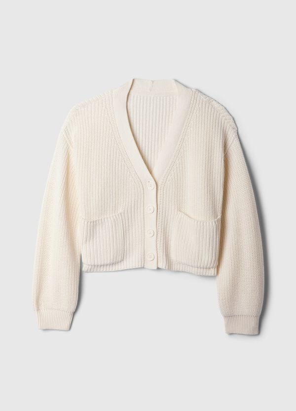 Ovs Cardigan Crop A Coste Inglesi