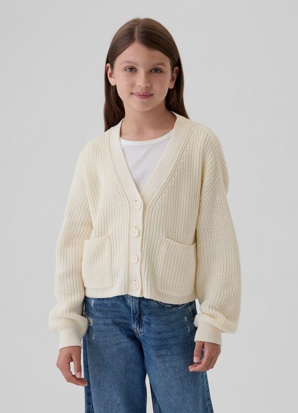 Ovs Cardigan crop a coste inglesi