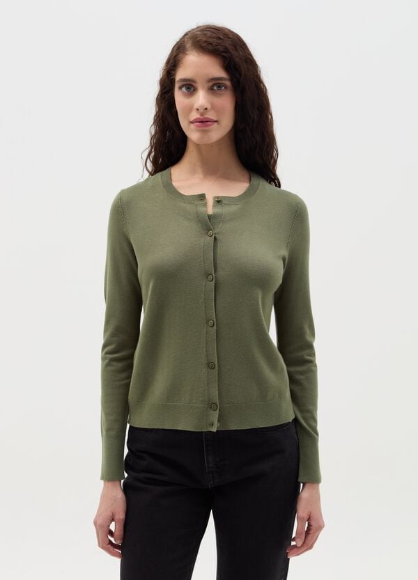 Ovs Cardigan Girocollo Tinta Unita