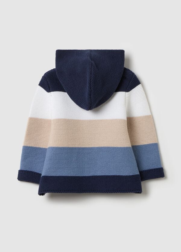 Ovs Cardigan In Cotone A Righe Con Cappuccio