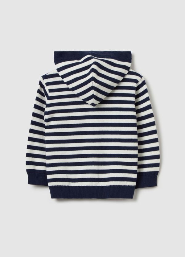 Ovs Cardigan In Cotone A Righe Con Cappuccio