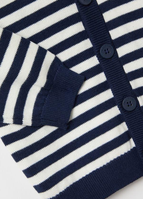 Ovs Cardigan In Cotone A Righe Con Cappuccio