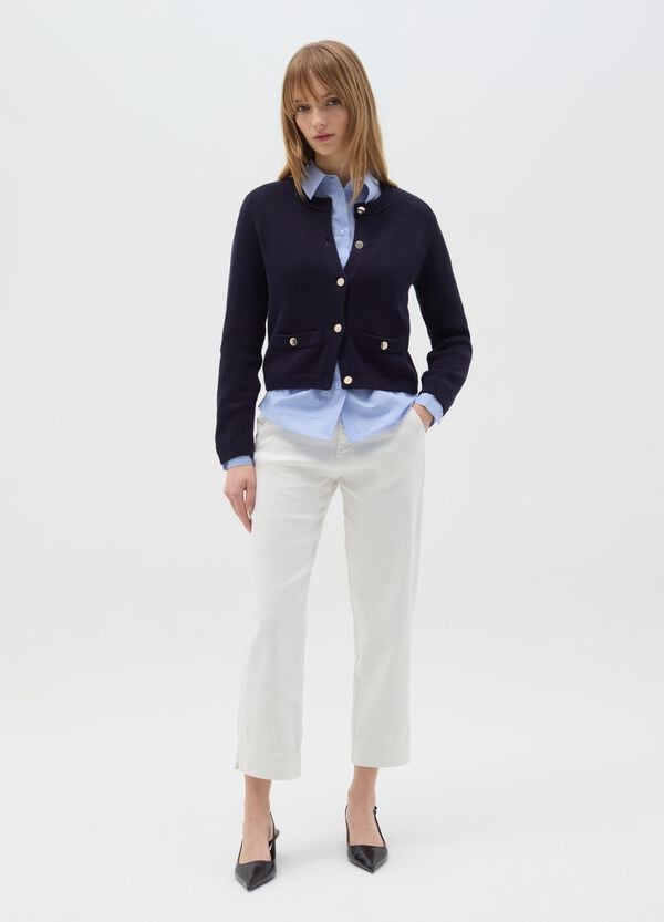 Ovs Cardigan In Cotone Con Bottoni Dorati