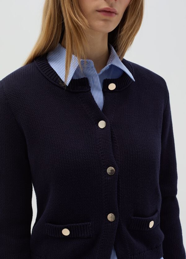 Ovs Cardigan In Cotone Con Bottoni Dorati