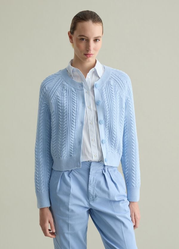 Ovs Cardigan In Cotone Con Lavorazione A Trecce