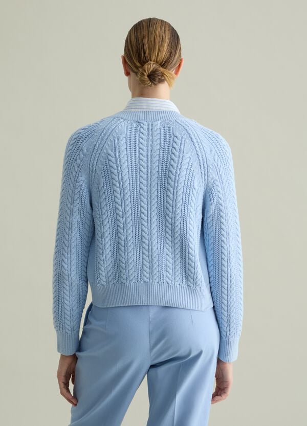 Ovs Cardigan In Cotone Con Lavorazione A Trecce