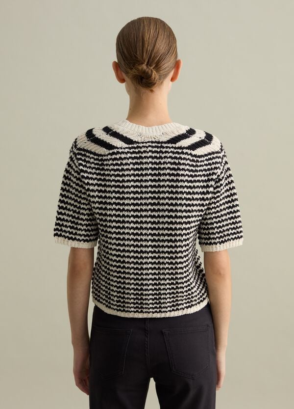 Ovs Cardigan Maniche Corte Con Disegno A Righe