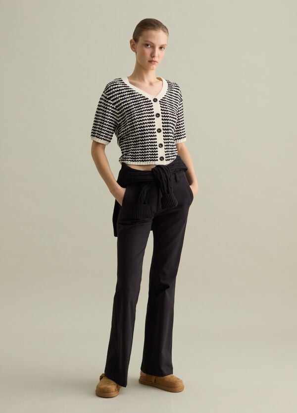 Ovs Cardigan Maniche Corte Con Disegno A Righe