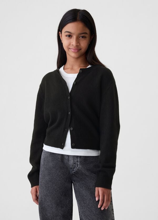 Ovs Cardigan tinta unita con scollo rotondo