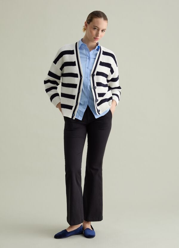 Ovs Cardigan Tricot A Righe Con Scollo A V