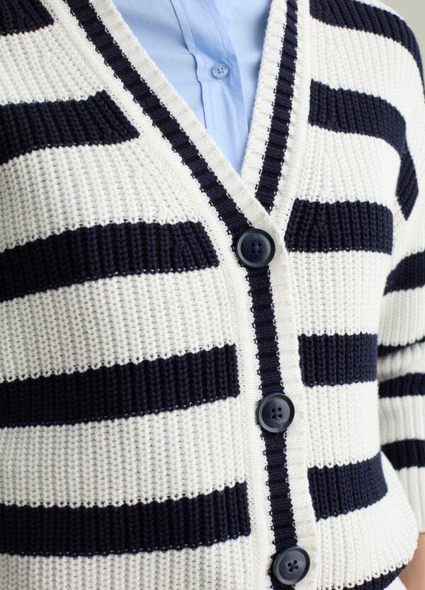 Ovs Cardigan Tricot A Righe Con Scollo A V