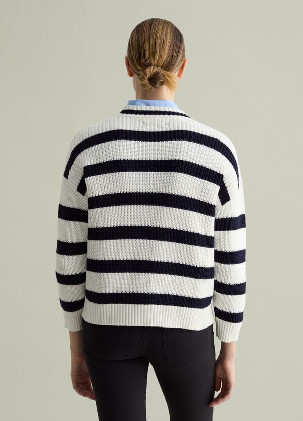 Ovs Cardigan Tricot A Righe Con Scollo A V