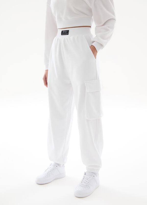 Ovs Cargo Sweatpants White