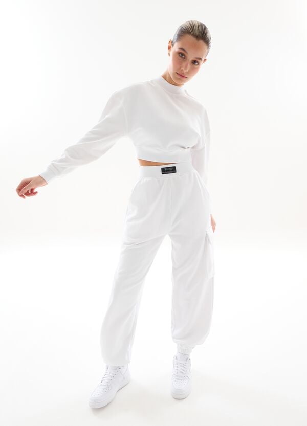 Ovs Cargo Sweatpants White