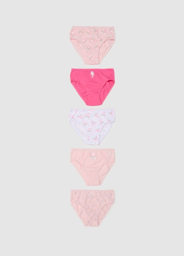 Ovs Cinque slip in cotone con stampa unicorni