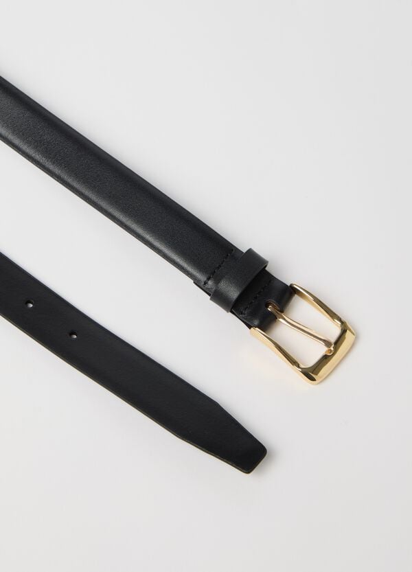 Ovs Cintura In Vera Pelle Nera