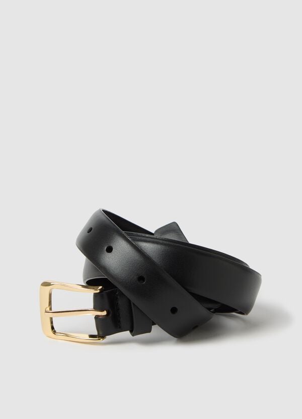 Ovs Cintura In Vera Pelle Nera