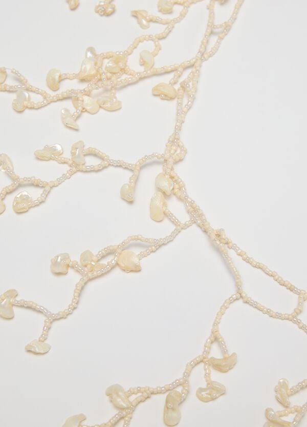 Ovs Collana A Corallo Bianca Con Perline