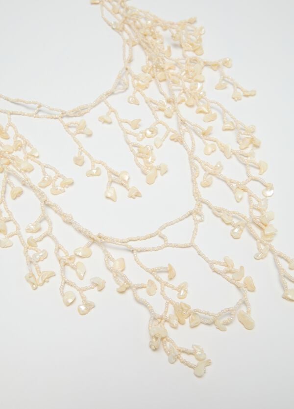 Ovs Collana A Corallo Bianca Con Perline