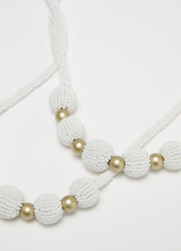 Ovs Collana In Perline Con Dettagli Dorati