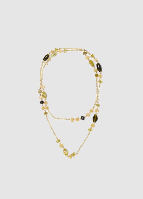 Ovs Collana lunga oro a catena con pietre
