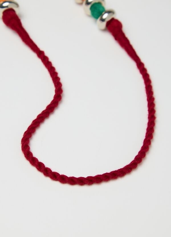 Ovs Collana Multicolor Con Pon Pon