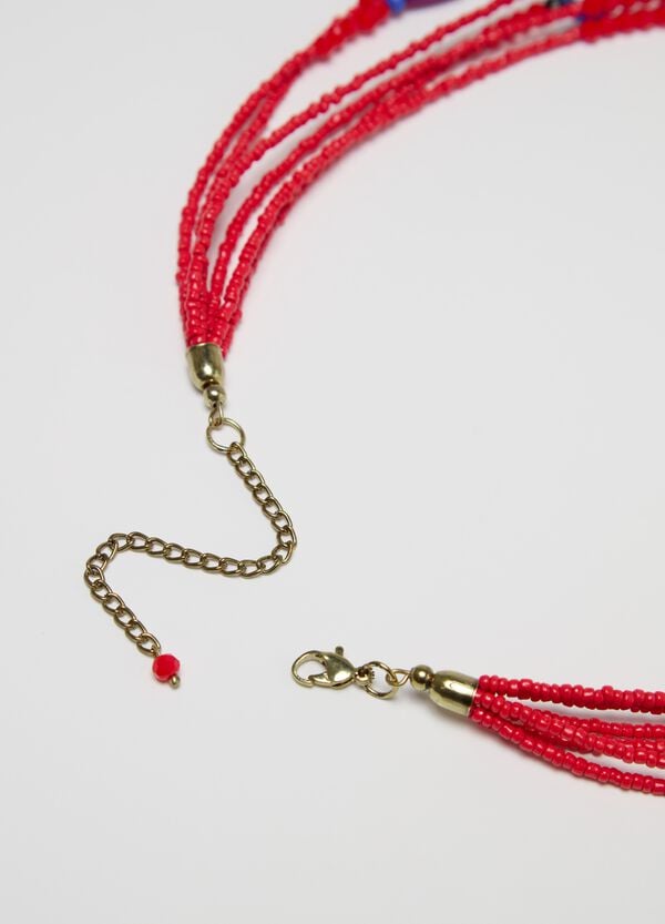 Ovs Collana Multifili Con Perline E Nappina