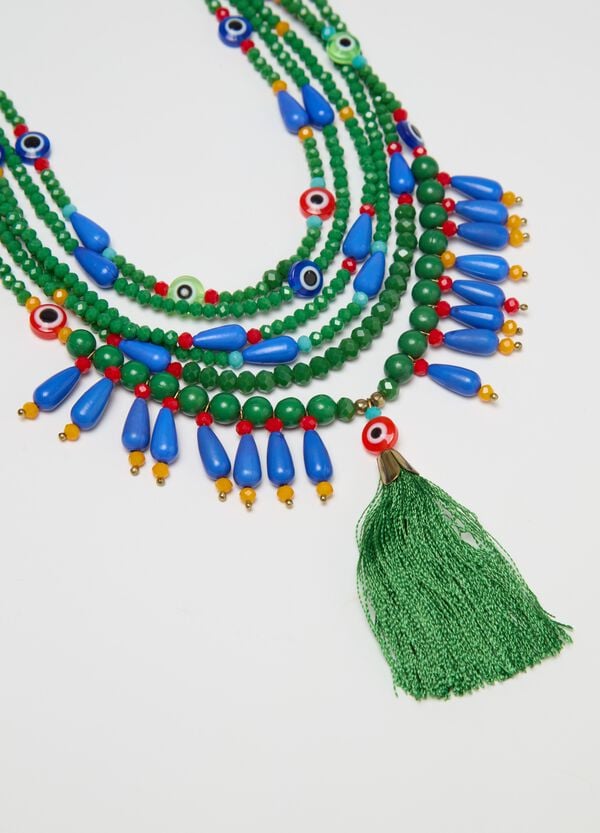 Ovs Collana Multifili Con Perline E Nappina