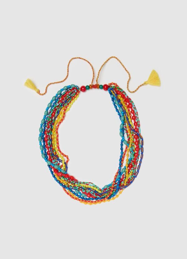 Ovs Collana multifili con perline multicolor