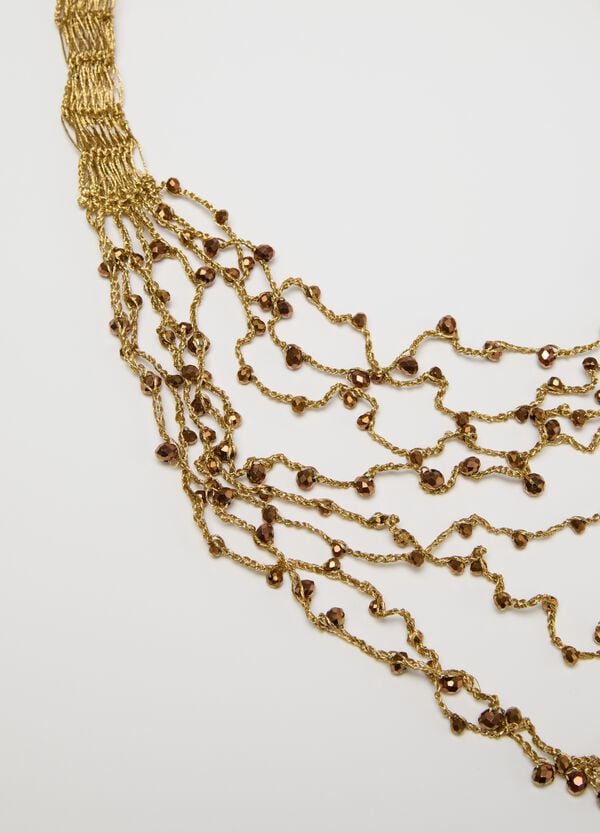 Ovs Collana Multifilo Oro Con Perline