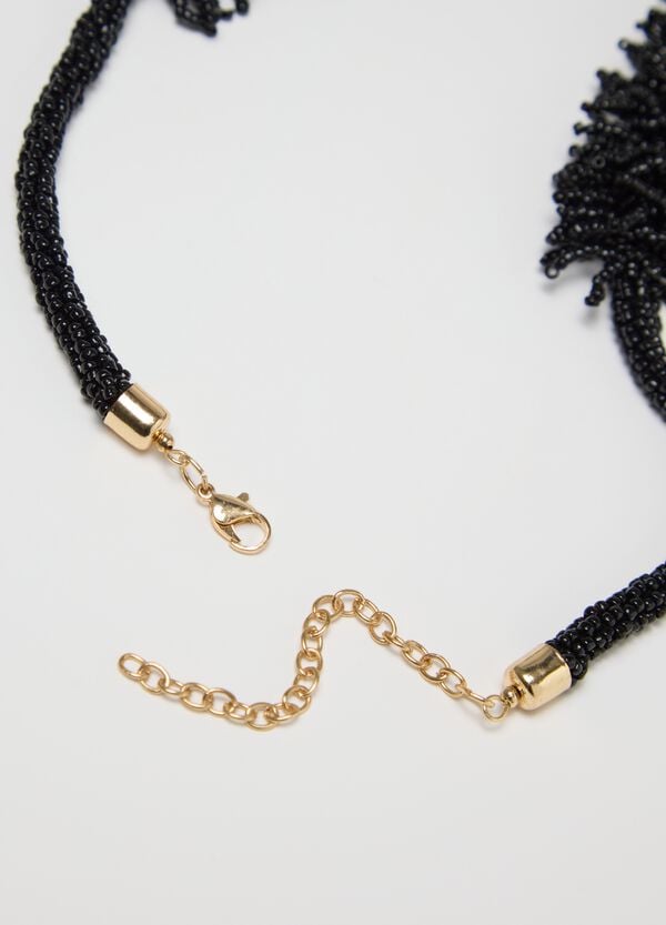 Ovs Collana Nera Con Perline