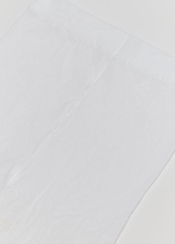 Ovs Collant Con Fiorellini Glitter Bianco