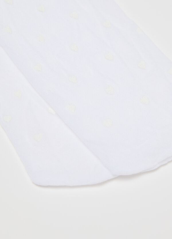 Ovs Collant In Microfibra Con Cuori Bianco