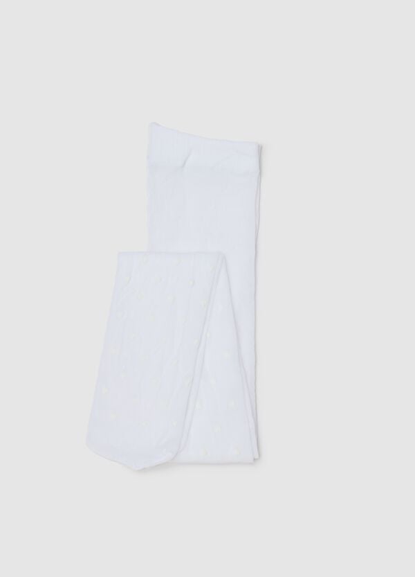 Ovs Collant in microfibra con cuori bianco