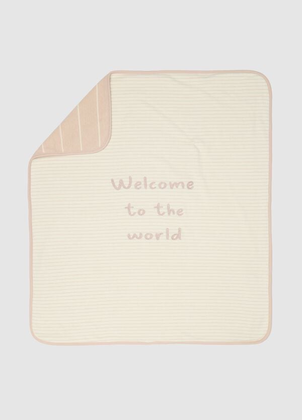 Ovs Coperta con ricamo "Welcome To The World"