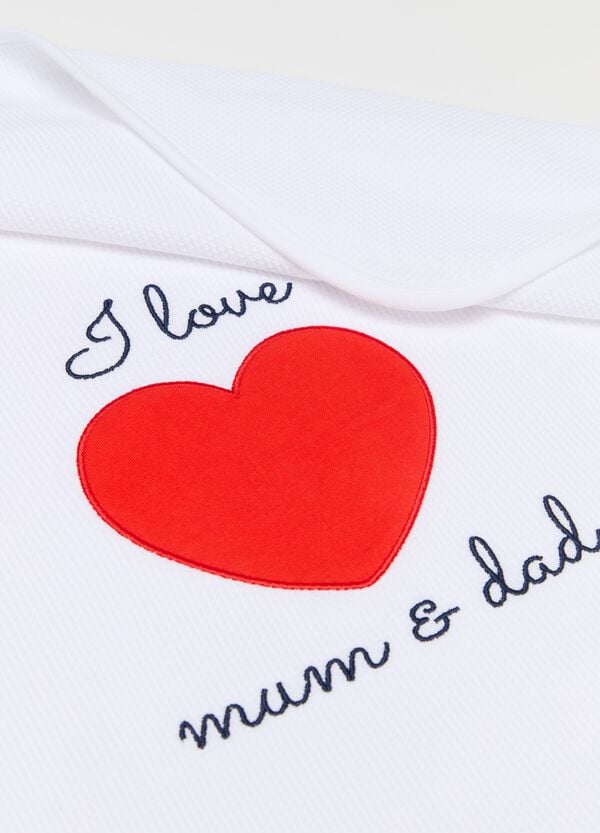 Ovs Coperta Waffle I Love Mum & Dad