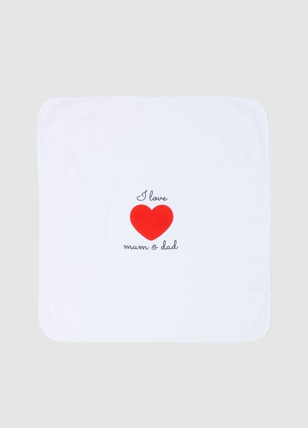 Ovs Coperta waffle I Love Mum & Dad